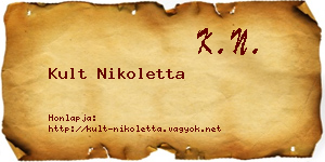 Kult Nikoletta névjegykártya