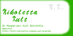 nikoletta kult business card